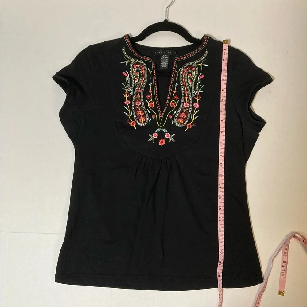 Apostrophe Black Fitted Embellished Blouse - Picture 3 of 6
